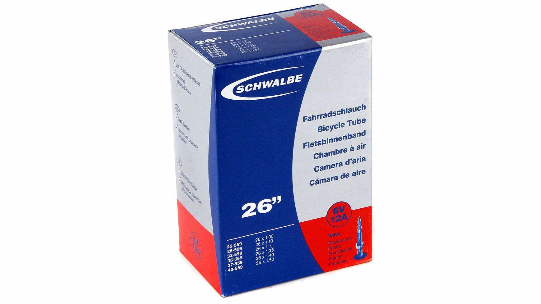 Schwalbe Schlauch 12A SV 26 Zoll 3 Schwalbe Schlauch 12A SV 26 Zoll