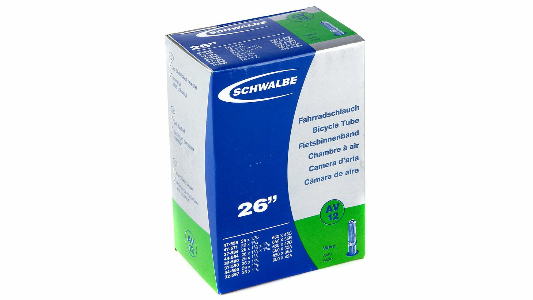 SCHWALBE Schlauch AV 12, 26 Zoll 3 SCHWALBE Schlauch AV 12, 26 Zoll